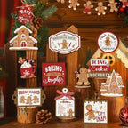 Funnymoom 17 Pcs Christmas Tiered Tray Decor Gingerbread Man Tray Decor Set - Image 5
