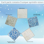 Confect Christmas Sprinkles | Frozen Mix Blue Pearls | Silver & White & Snowflakes | White Flower Sprinkle | Christmas Jimmies Sprinkles - 5 Oz - Image 4