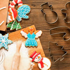 Christmas Cookie Cutters Set of 9 Pieces, Wmtidene Cookie Cutters Shapes for Winter Holiday, Metal includes Christmas Tree,Snowflake,Gingerbread Men,Angel,Star,Mitten,Candy Cane,Snowman - Image 5