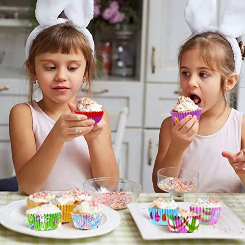 SANNIX 450pcs Easter Cupcake Liners, Bunny Chick Egg Baking Cups Cupcake Wrappers Paper Wraps Muffin Liners for Easter Spring Birthday Party Candy Cake Decorations Supplies(9 Designs) - Image 6