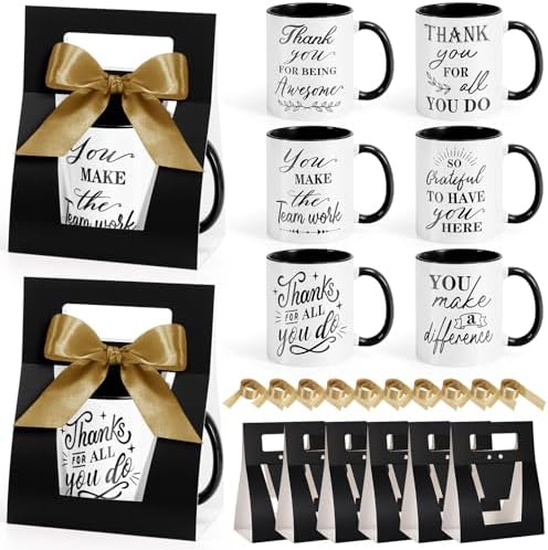 LemonRoad 6 Set Employee Appreciation Gifts 12 oz Thank You Mug and Mug Box by Unknown