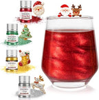 Edible Christmas Glitter for Drinks,Gold Silver Red Green Luster Dust 4set by Sugarzy