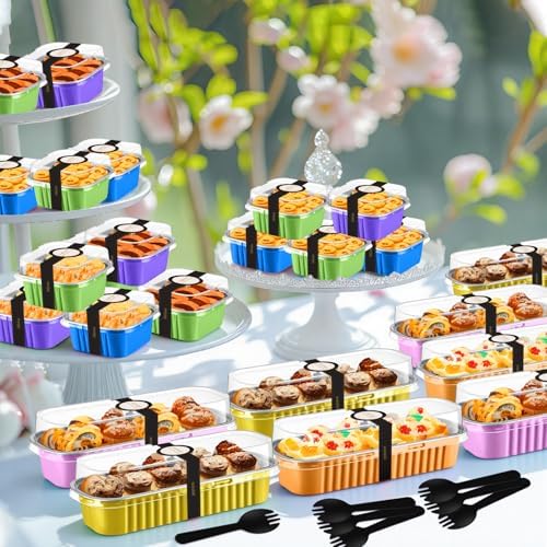LemonRoad Mini Loaf Pan with Lids and Spoons, Candy Colors, 240 Sets - Image 6