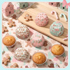 Yungyan 400 Pcs Gingerbread Cupcake Liners, Christmas Baking Supply, Pastel - Image 3