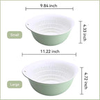 Colander Bowl Set of 2, Nesting Large Capacity Plastic Food Strainer - Image 2