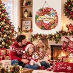 Christmas Decorations Gingerbread Snowman Merry Christmas Wreath Wood Sign - Image 5