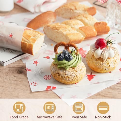 Zezzxu 100 Sheets Wax Paper for Food, Parchment Paper for Cookie Box Deli Wrapping Grease Resistant Basket Liners (9.8 x 8.5 Inches) - Image 4