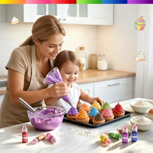 Food Coloring Set - 8 Colors Liquid Edible Dye for Baking Cake Cookie 6ml - Image 7