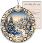 Christmas Ornament 2026, Winter Village Christmas Tree Ornament, Snowy Cabin Holiday Keepsake, Acrylic Christmas Tree Decoration, Winter Wonderland Gift for Family, Friends, Secret Santa by Rusaten