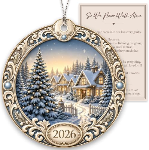 Christmas Ornament 2026, Winter Village Christmas Tree Ornament, Snowy Cabin Holiday Keepsake, Acrylic Christmas Tree Decoration, Winter Wonderland Gift for Family, Friends, Secret Santa by Rusaten