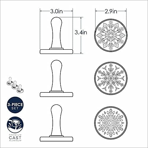 Nordic Ware Snowflake Cookie Stamps (Set of 3), Sturdy Cast Aluminium Cookie Stamp Set, Cookie Press Set Made in the USA, Sturdy and Durable Biscuit Maker Press Set - Image 3
