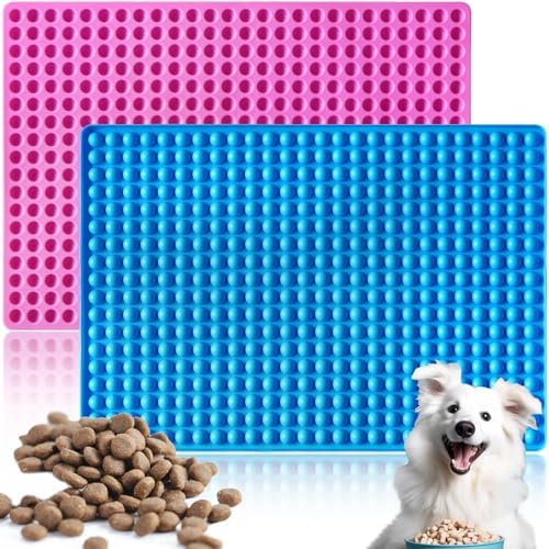 HKNMTT Mini Round Silicone Molds, 936 Cavities Semi Sphere Baking Moulds for Dog Treats Chocolate Chip Candy Gummy Freezer Oven Safe Homemade BPA Free Food Grade 2 PCS 0.02 Oz Cavity by HKNMTT