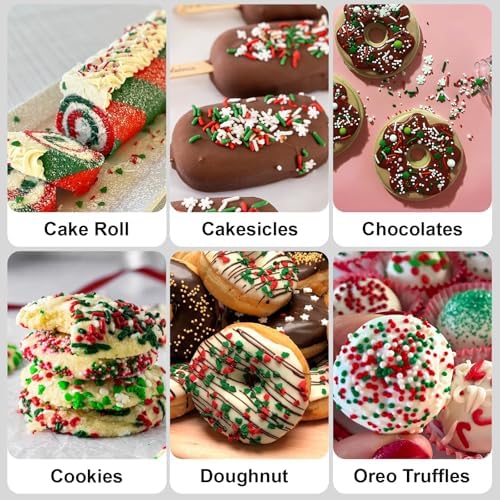 Christmas Sprinkles for Baking, Red Green Holiday Cookie Sprinkles, 180g - Image 6
