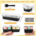 LemonRoad 240 Sets Black, Gold Mini Loaf Pan with Lids and Spoons - Image 2