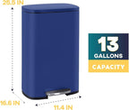 FDW | 13 Gallon Trash Can with Lid | Deep Blue | Fingerprint-Proof | Made of - Image 7