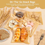 Paper Sandwich Bags Sealable Bagel Bags Kraft Brown Cookie Bags with Window - Image 5