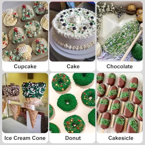 Green Sprinkles, Green White Cake Sprinkles Mix for Cakes, Cupcakes, 180g - Image 6