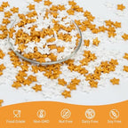 Edible Candy Star Sprinkles for Cake Decorations,Gold White Sprinkle Mix - Image 4