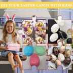 Egg Shape Silicone Molds 3.5 Inch, 2-Pack Chocolate Baking Holiday Easter Mould, Non-Stick BPA Free, Kid-Friendly Soap Mold Rabbit & Floral Designs, Blue & Pink - Image 6
