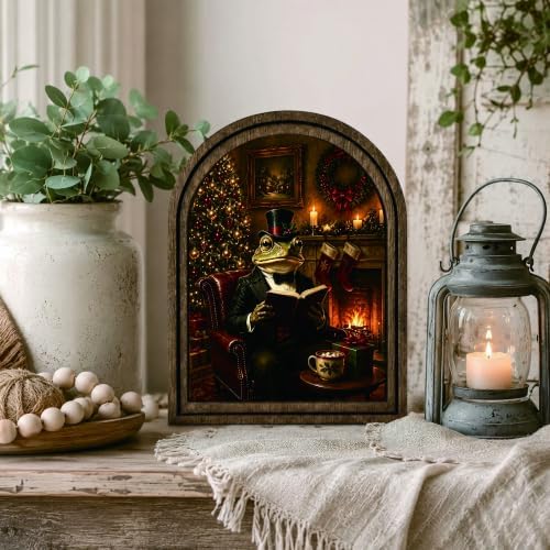 Christmas Frog Arched Table Sign, Rustic Farmhouse Holiday Decor - Image 6