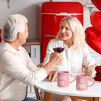 Valentines Coffee Mug Set of 6, 10 oz Valentines Mugs with Handle Pink Red White Ceramic Enamel Cups for Gift Party Supplies - Image 4