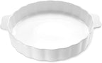 Samsle Ceramic Pie Pan For Baking, 13Inch Round Baking Dish by Samsle