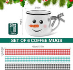 Sawysine 6 Set Christmas Coffee Mugs, Holiday Gift, Snowman Style - Image 3