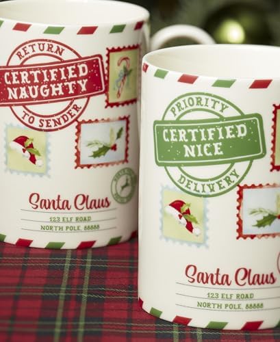 Lenox Holiday Naughty & Nice Porcelain Christmas Mug Set for 2, 16oz - Image 5