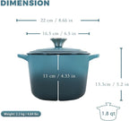 Flavehc Dutch Oven Pot with Lid 1.8 qt Cast Iron Dutch Oven - Image 4