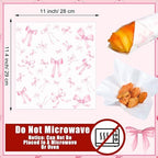 Marspark 100 Sheet Pink Bow Wax Paper for Sandwich Burgers 11.4 x 11 Inches - Image 3