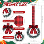 Retrowavy 12 Pcs Small Christmas Kitchen Cabinet Wreaths with Ribbon - Image 2