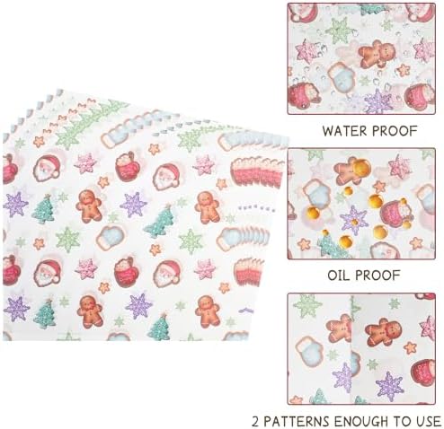 WorldBazaar Christmas Wax Paper Sheet 100PCS Gingerbreadman Baking Supplies - Image 3
