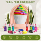 Gel Food Coloring,18 Baking Coloring Gel Set for Cake,Cookie Easter Egg Decorating,Halloween Edible Vibrant Food Dye for Baking Icing,Fondant,Macaron,Frosting,Gluten Free,Vegan Tasteless - 6g/Bottle - Image 7