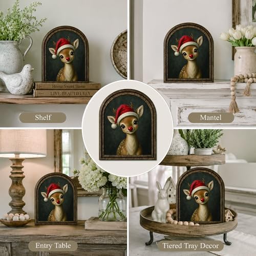Christmas Reindeer Arched Decor, Rudolph Table Sign, 5.9x7.9 - Image 5