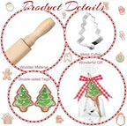 Tioncy 24 Set Christmas Baking Gifts Mini Wood Rolling Pin & Cookie Cutters - Image 4