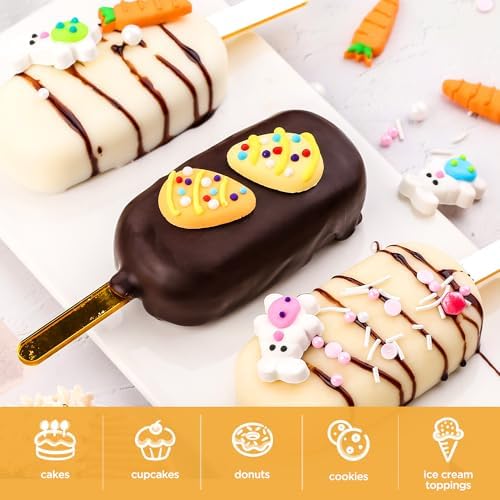 Edible Easter Cake Decorations for Cake Decorating, Carrot Cake Decorations, Bunny Cupcake Toppers for Easter Theme Cake, Macarons, Cookies, Waffles, Cakecircles - Image 2