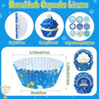 SANNIX 450pcs Hanukkah Cupcake Liners, 9 Designs, Chanukkah Dreidel Menorah - Image 2