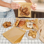 Paper Sandwich Bags Sealable Bagel Bags Kraft Brown Cookie Bags with Window - Image 6