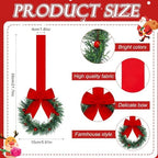 Retrowavy 12 Pcs Small Christmas Kitchen Cabinet Wreaths with Ribbon - Image 2