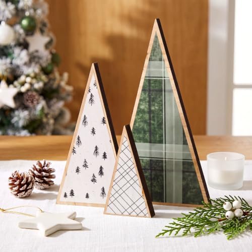 Suzile 3 Pcs Wooden Tabletop Christmas Tree Decorations, Christmas Decor - Image 4