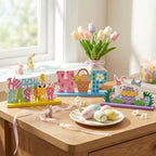 3Pcs Fall Decorations, Wooden Table Decor for Thanksgiving (Happy Easter) - Image 5