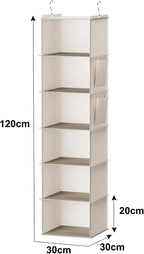 YOUDENOVA Hanging Closet Organizer, 6-Shelf Closet Hanging Storage - Image 3