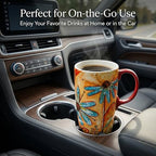 Topadorn Set of 2 Ceramic Travel Mugs with Lid, 17oz Ceramic Coffee Mug - Image 5
