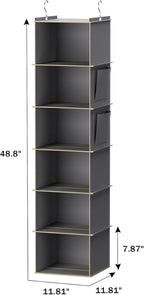 YOUDENOVA Hanging Closet Organizer, 6-Shelf Closet Hanging Storage Shelves - Image 3