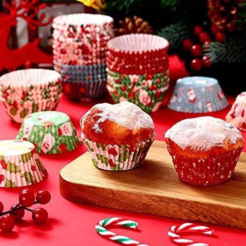 Chengu 600 Pcs Christmas Cupcake Liners, Xmas Baking Supplies - Image 2