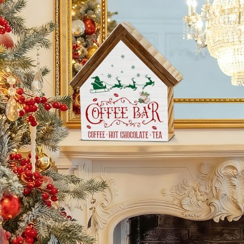 Vintage Christmas Coffee Bar Decor, Kitchen Christmas Decorations - Image 4