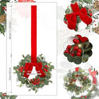 Syhood 2 Pcs 9 Inch Lighted Small Christmas Wreaths for Kitchen Cabinet - Image 2