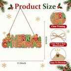 Merry Christmas sign Gingerbread Christmas Decorations Hanging Wooden Sign - Image 3