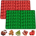 2Pcs Christmas Silicone Molds - 144-Cavity Mini Christmas Candy Molds with Gingerbread Man Santa Claus molds for Chocolate Candy Fondant CupcakeGummy Mold for Baking by Unknown