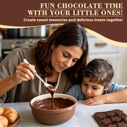 HKNMTT Chocolate Molds Silicone for Hard Candy Butter, 4 Pcs Small Bite Size Heart Star Sqaure Shapes Truffle Caramel Mould, Homemade Wax Melts Food Grade Baking Set Oven Safe Kit - Image 6